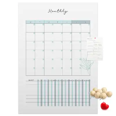 Monthly planner cork pin board