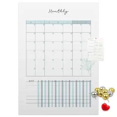 Monthly planner cork pin board