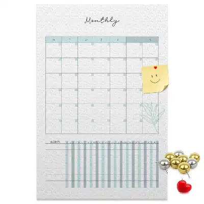 Monthly planner cork pin board