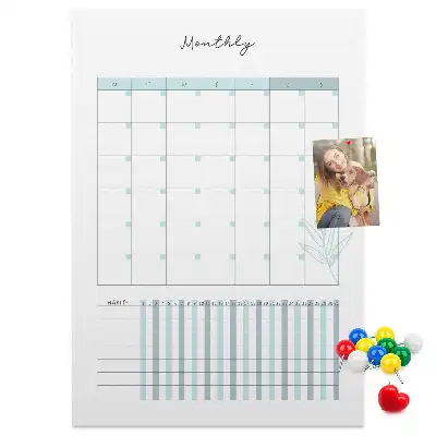 Monthly planner cork pin board