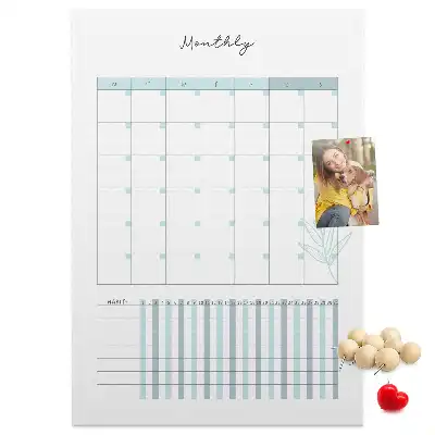 Monthly planner cork pin board