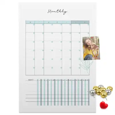 Monthly planner cork pin board
