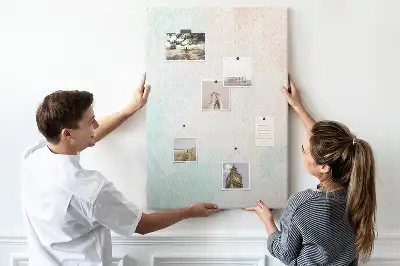 Cork Note Board Abstraction in pastels