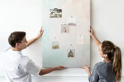 Cork Note Board Abstraction in pastels