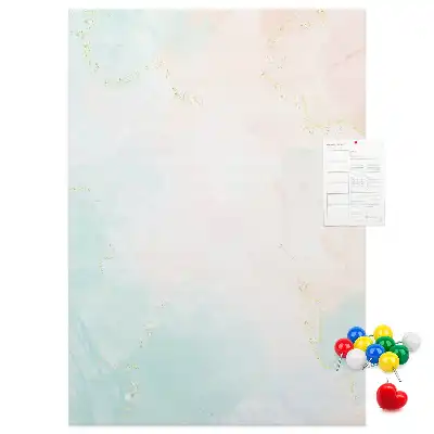Cork Note Board Abstraction in pastels