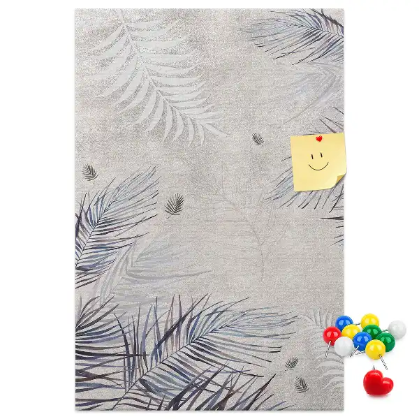 Palm leaf print cork pin board