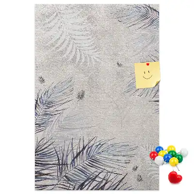 Palm leaf print cork pin board