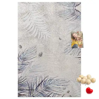 Palm leaf print cork pin board