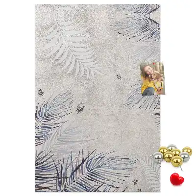Palm leaf print cork pin board