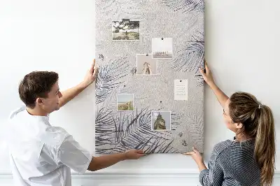 Palm leaf print cork pin board