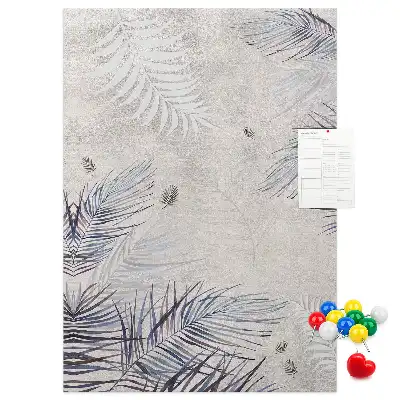 Palm leaf print cork pin board