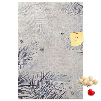 Palm leaf print cork pin board