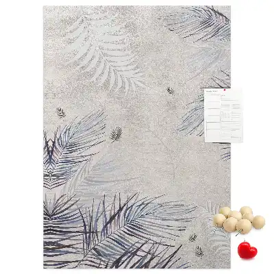 Palm leaf print cork pin board