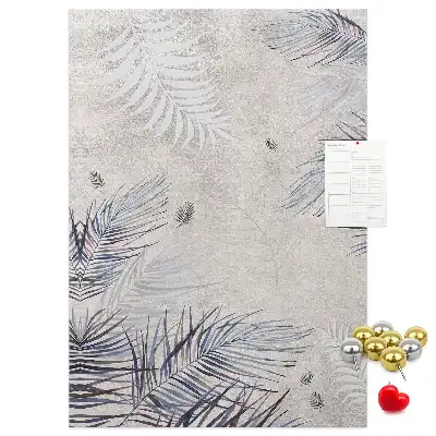 Palm leaf print cork pin board