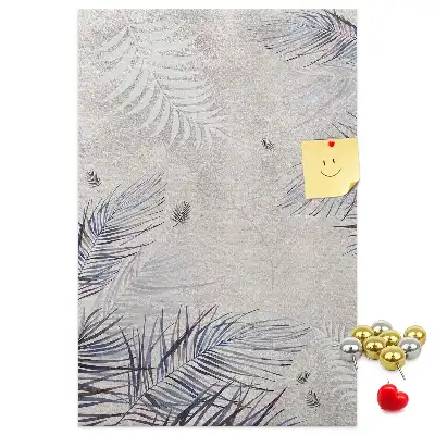 Palm leaf print cork pin board