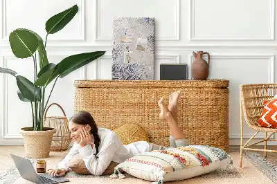 Palm leaf print cork pin board