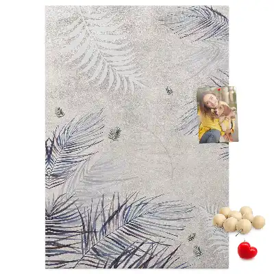 Palm leaf print cork pin board