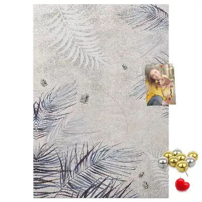 Palm leaf print cork pin board