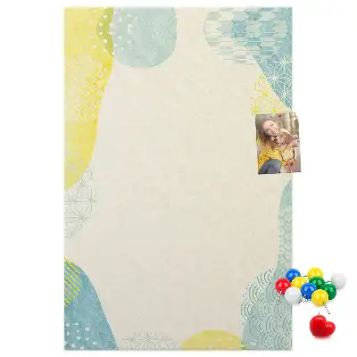Wall cork memo board with decorative border