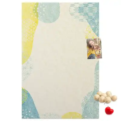 Wall cork memo board with decorative border