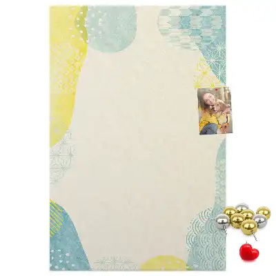 Wall cork memo board with decorative border