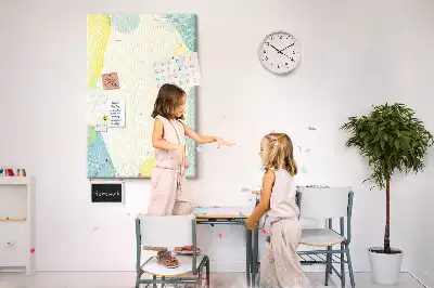 Wall cork memo board with decorative border