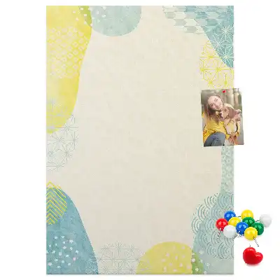 Wall cork memo board with decorative border