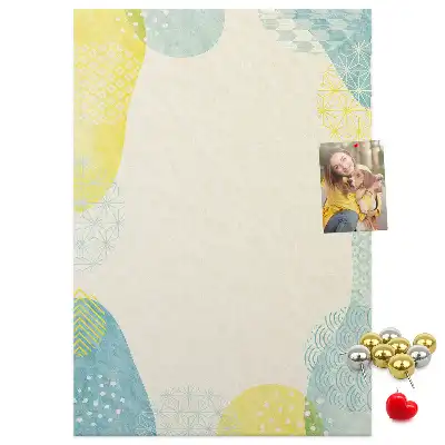 Wall cork memo board with decorative border