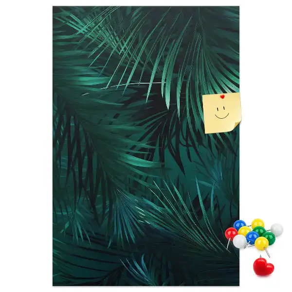 Exotic leaves cork pin board