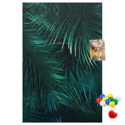 Exotic leaves cork pin board