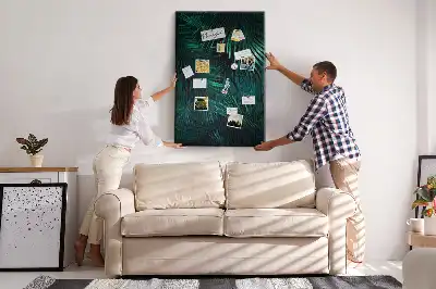 Exotic leaves cork pin board