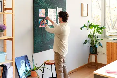 Exotic leaves cork pin board