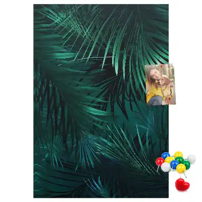 Exotic leaves cork pin board