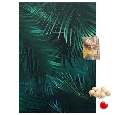 Exotic leaves cork pin board