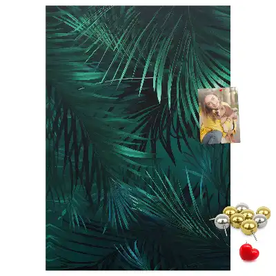 Exotic leaves cork pin board
