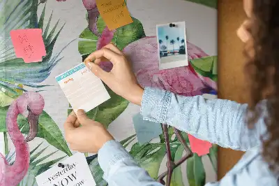 Cork Note Board Wild flamingo nature