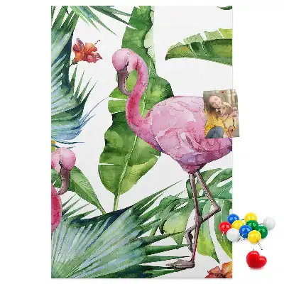Cork Note Board Wild flamingo nature