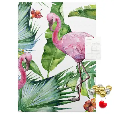 Cork Note Board Wild flamingo nature