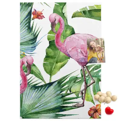 Cork Note Board Wild flamingo nature