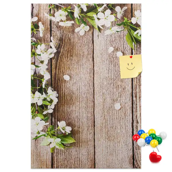Daisy patterned wall cork memo board