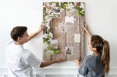 Daisy patterned wall cork memo board