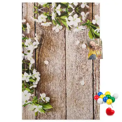 Daisy patterned wall cork memo board