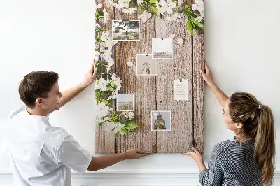 Daisy patterned wall cork memo board