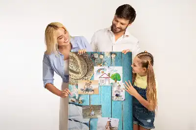 Cork note board with summer hat and flip-flops design