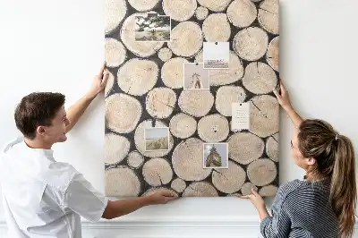 Cork pin board Wooden stumps