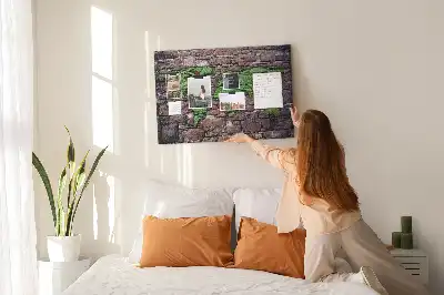 Cork memo board World map on the wall