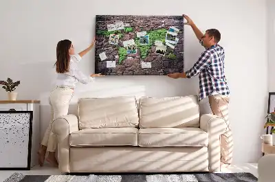 Cork memo board World map on the wall