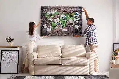 Cork memo board World map on the wall