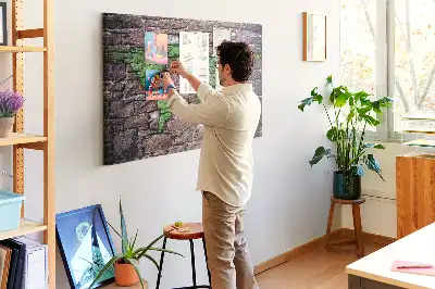 Cork memo board World map on the wall