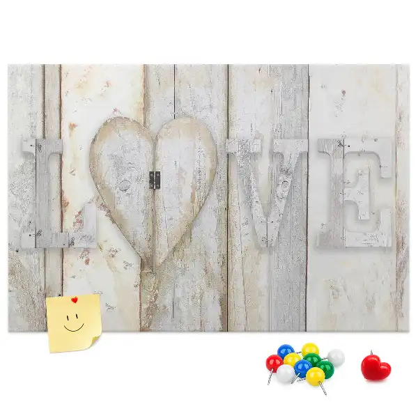 Printed Love Lettering Cork Memo Board